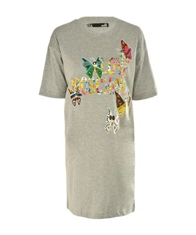 Moschino A Printed Dress In Gray
