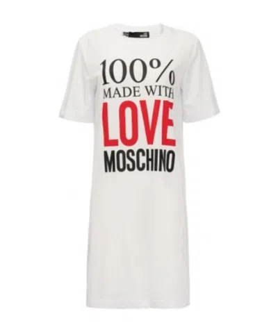 Moschino A Printed Dress In White