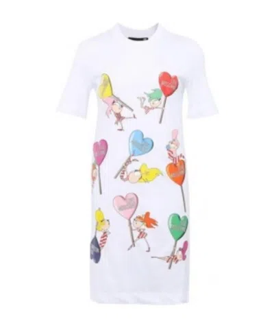 Moschino A Printed Dress In White