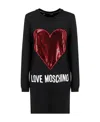Moschino A Round-necked Logo Dress In Black