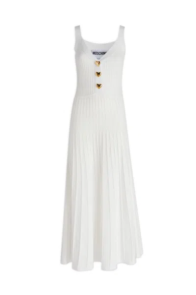 Moschino Buttoned Heart Midi Dress In A0002