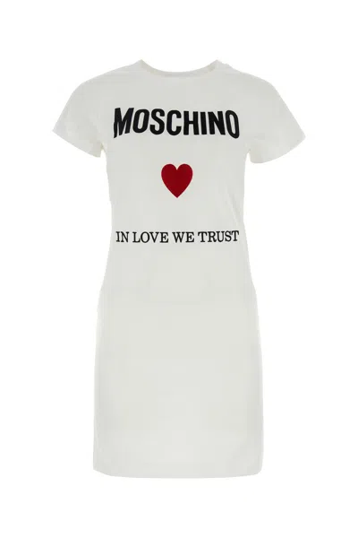 Moschino Logo Printed Crewneck Mini T In Black