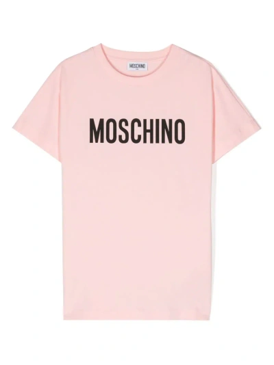 Moschino Kids' Logo-print T-shirt In Pink