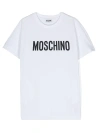 Moschino T-shirt In Jersey Logo Print In White