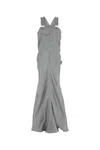 Moschino High-shine Floor-length Dress In Gray