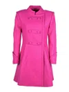 Moschino Wool Blend Coat In Fucsia