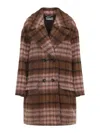 Moschino Double-breasted Plaid Coat With Warm Acrylic Blend In Multi