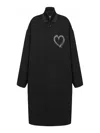 Moschino Couture Wool Blend Diagonal Coat In Negro