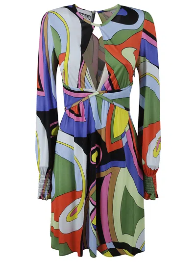 Moschino Abstract Dress In White