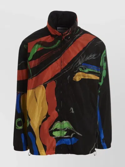 Moschino Abstract Print Nylon Jacket In Multicolor
