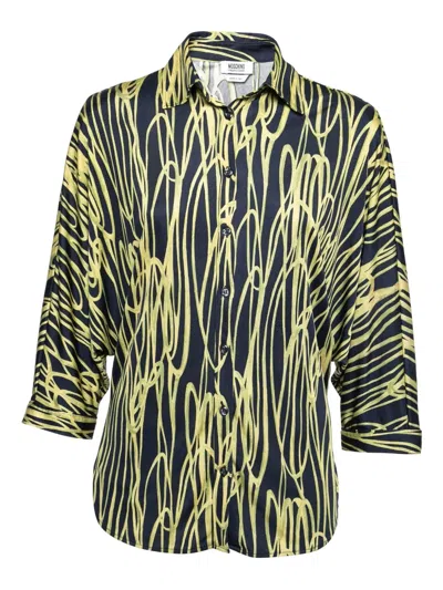 Pre-owned Moschino Abstract-print Shirt In Green