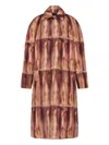 Moschino Abstract Printed Coat In Brown