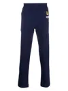 Moschino Leo Teddy-print Track Pants In Blue