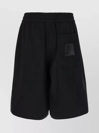 Moschino Acetate Blend Bermuda Shorts With Elastic Waist In Black