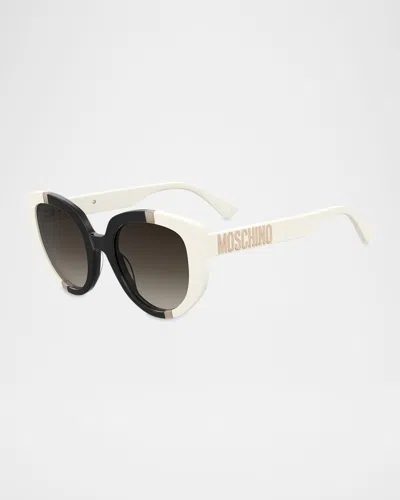 Moschino Acetate Cat-eye Sunglasses In White