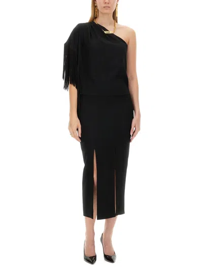 Moschino Acrylic Viscose Blend Blouse In Black