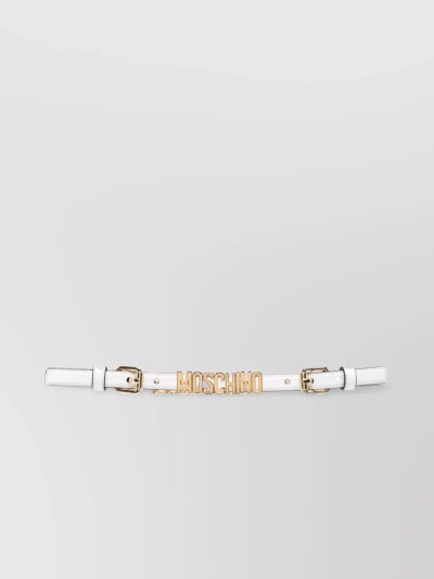 Moschino Adjustable Chain-link Two-tone Belt In White