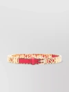 MOSCHINO ADJUSTABLE LEATHER BELT WITH GOLD-TONE HARDWARE