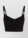 Moschino Teddy Bear-button Bustier Top In Black