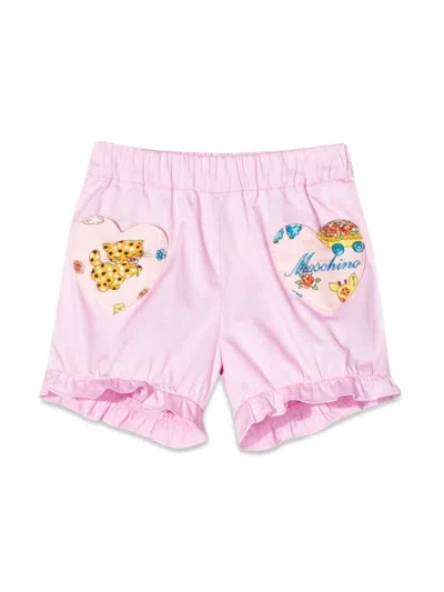 Moschino Adorable Mini Shorts For Little Trendsetters In Pink