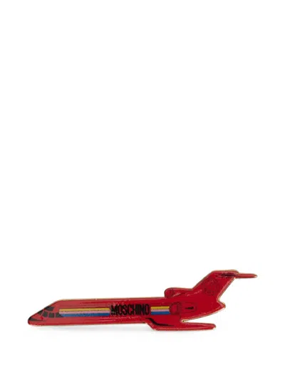 Moschino Airplane-motif Brooch In White