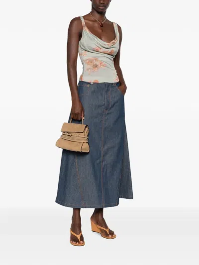 Moschino A-line Midi Skirt In Blue