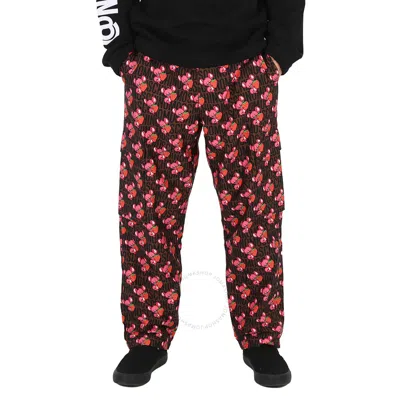 Moschino All-over Animal Printed Straight Leg Cargo Pants In Pink