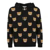 Moschino All-over Bear Print Wool Sweater In Black