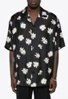 Moschino Twill Shirt Allover Daisy In Black