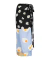 Moschino 'silk Skirt Patchwork' Wrap Design Floral Egg In Multi