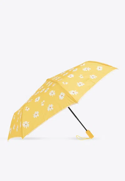 Moschino All-over Flowers Umbrella In Yellow