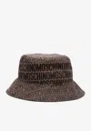 Moschino All-over Logo Bucket Hat In Brown