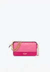Moschino All-over Logo Camera Bag In Pink