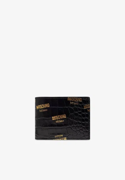 Moschino All-over Logo Leather Bi-fold Wallet