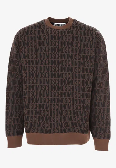 Moschino Logo Collection Sweatshirt In Brown