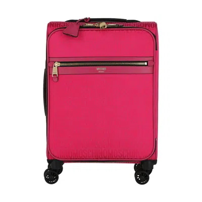 Pre-owned Moschino All Over Logo Trolley Case 'fuchsia' | Pink | Women's Size Onesize
