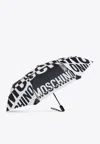 Moschino All-over Print Logo Umbrella In Black