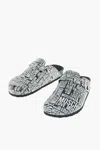 Moschino Love  All Over Printed Logo Two-tone Birki30 Sandals In Multi