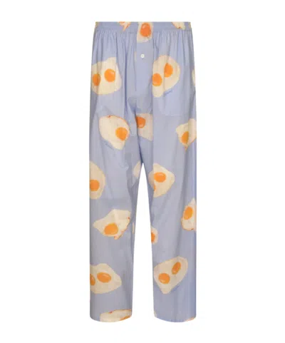 Moschino All-over Printed Trousers In Blue