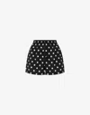 Moschino Allover Polka Dots Cotton Voile Shorts In Black