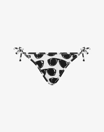 Moschino Allover Sunglasses Swim Briefs In Black