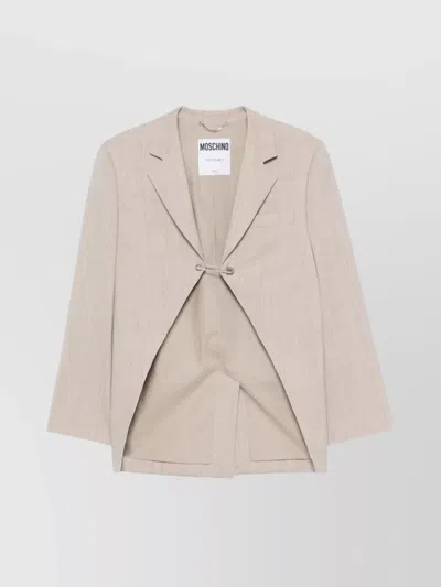 Moschino Almond Safety Pin Jacket In Neutral