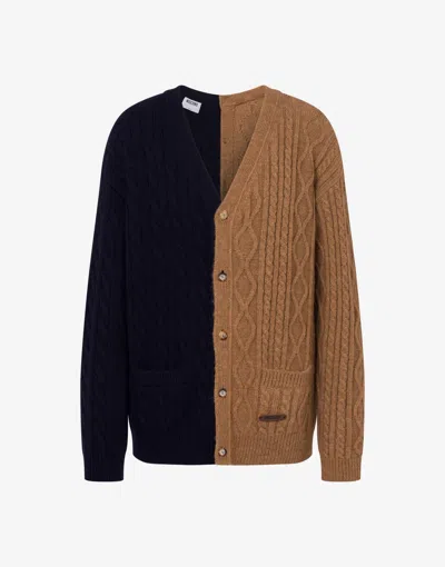 Moschino Cardigan In Misto Alpaca In Brown