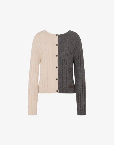 Moschino Strickjacke Aus Alpakamischung In Gray