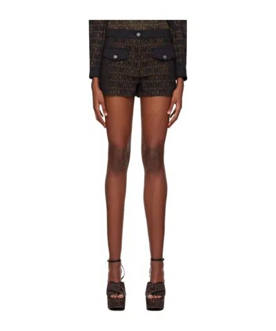 Moschino Alphabet Pattern Shorts In Brown