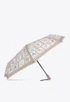 Moschino Alphabet-print Umbrella In Beige