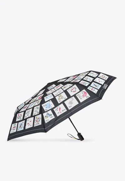 MOSCHINO ALPHABET-PRINT UMBRELLA