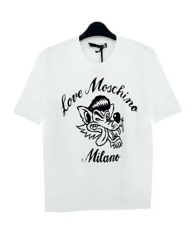 Moschino Animal Pattern Short-sleeved T-shirt In White