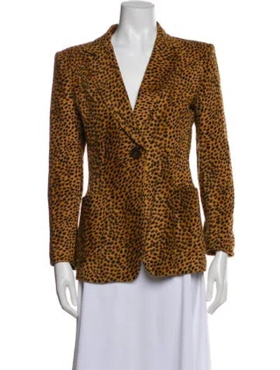 Pre-owned Moschino Animal Print Blazer In Brown
