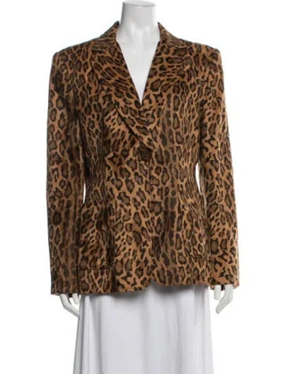 Pre-owned Moschino Animal Print Blazer In Brown